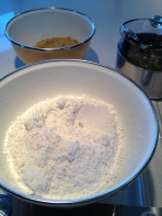 Weighing the confectioners' sugar