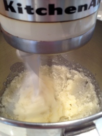 Mixing the butter and sugar