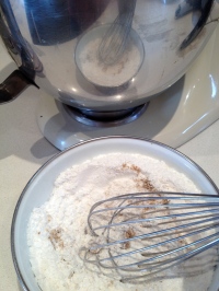 Whisking in the almond flour