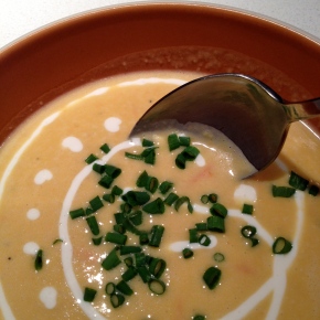 Pumpkin Soup with the Last Summer Tomato